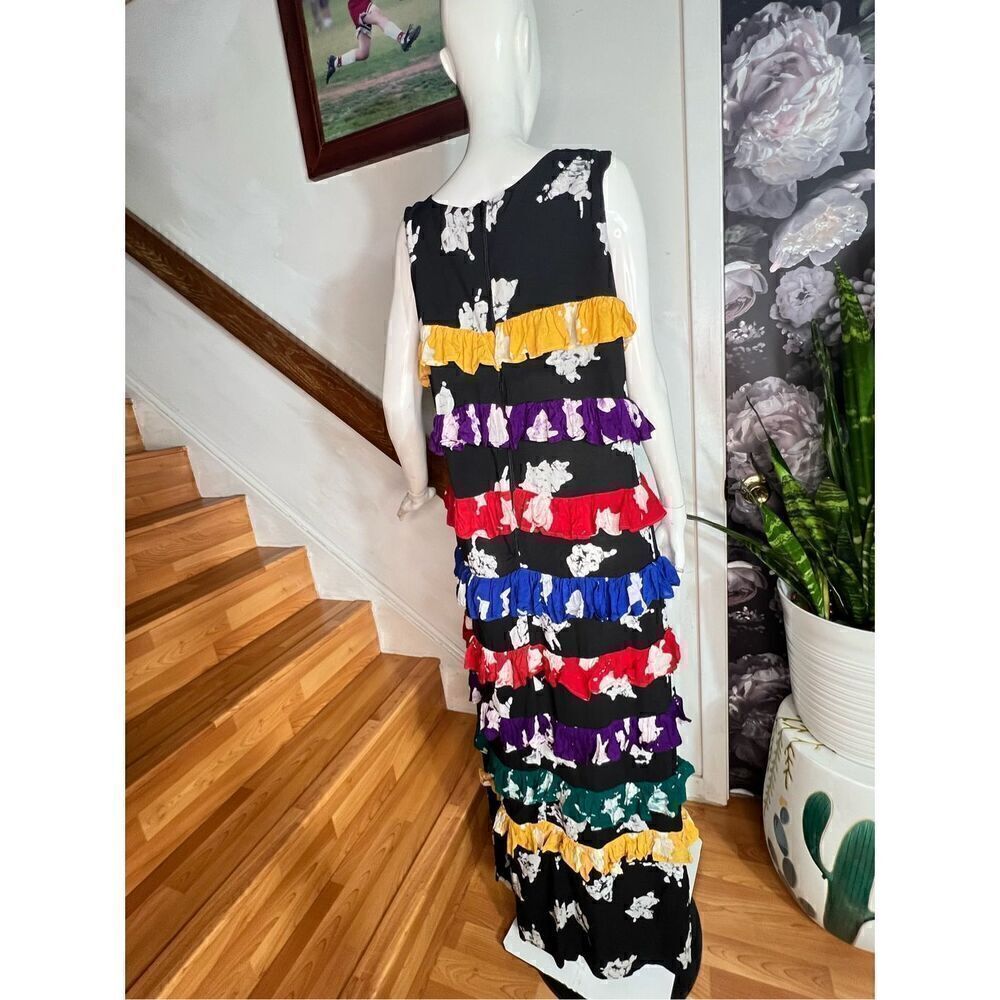 BUSAYO Ropo Splatter Print Ruffle Dress/ size XL - Picture 6 of 7